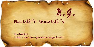 Maltár Gusztáv névjegykártya
